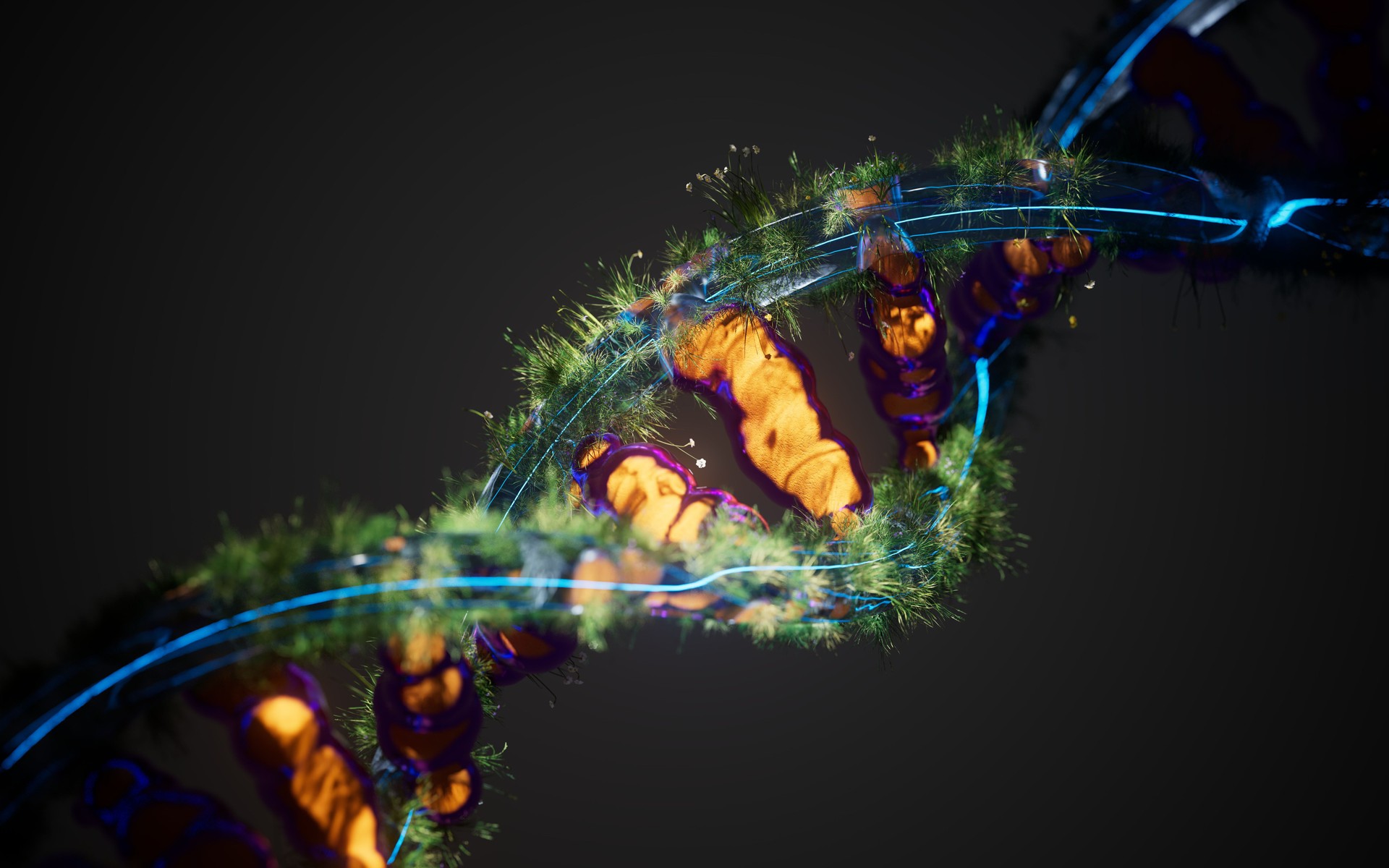Sustainable Artificial Intelligence AI Energy, renewable energy source, battery technology, green energy, DNA