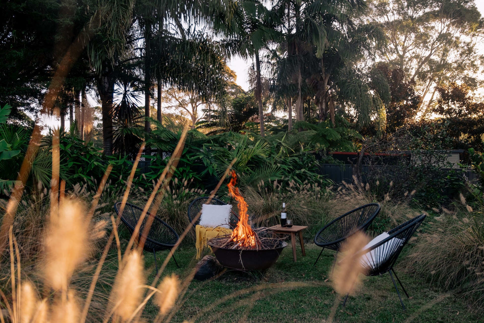 Backyard fire pit